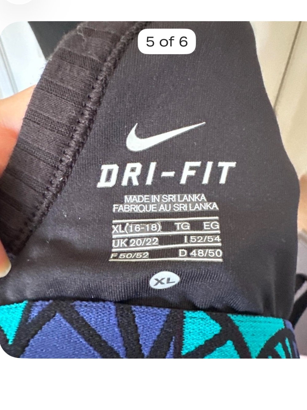 Nike Black Tank Top with Gray Geometric Print - Picture 5 of 5